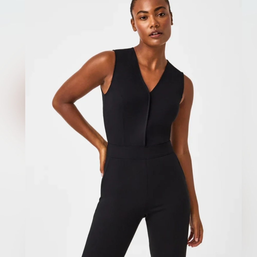 SPANX Perfect Sleeveless Jumpsuit in clasic black size large new - Picture 4 of 6